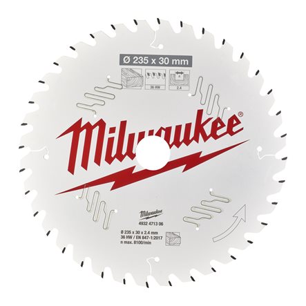 MILWAUKEE Kreissägeblatt 235x30x2,4mm 36Z